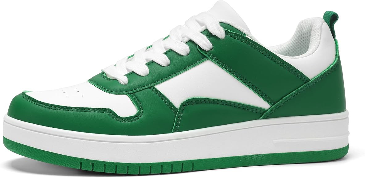 LUCKY STEP Women Fashion Sparkle Rhinestone Sneakers White Leather Low Top Tennis Shoes Lace Up C... | Amazon (US)