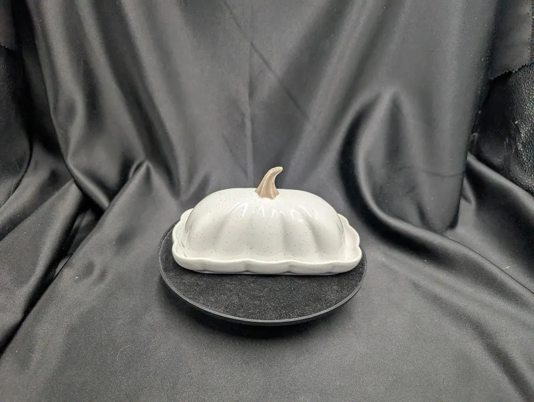 White Pumpkin Butter Dish 10 Strawberry Street Artisan Collection - Etsy | Etsy (US)