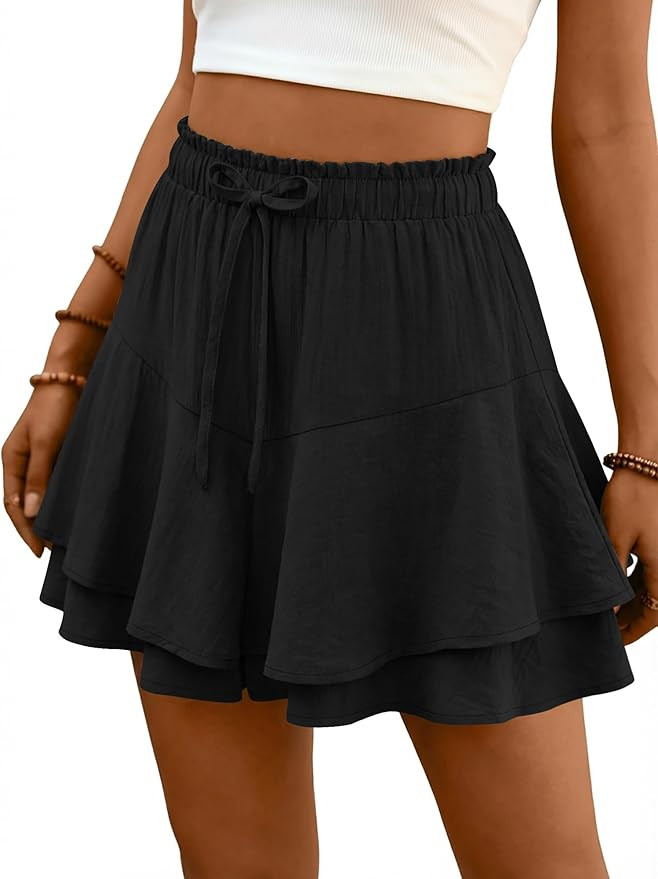 BETTE BOUTIK Flowy Shorts for Women Ruffle Skorts Cute Mini Skirt Country Concert Outfit Coastal ... | Amazon (US)