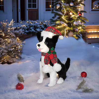 Holiday Living 2-ft LED Border Collie Christmas Decoration | Lowe's