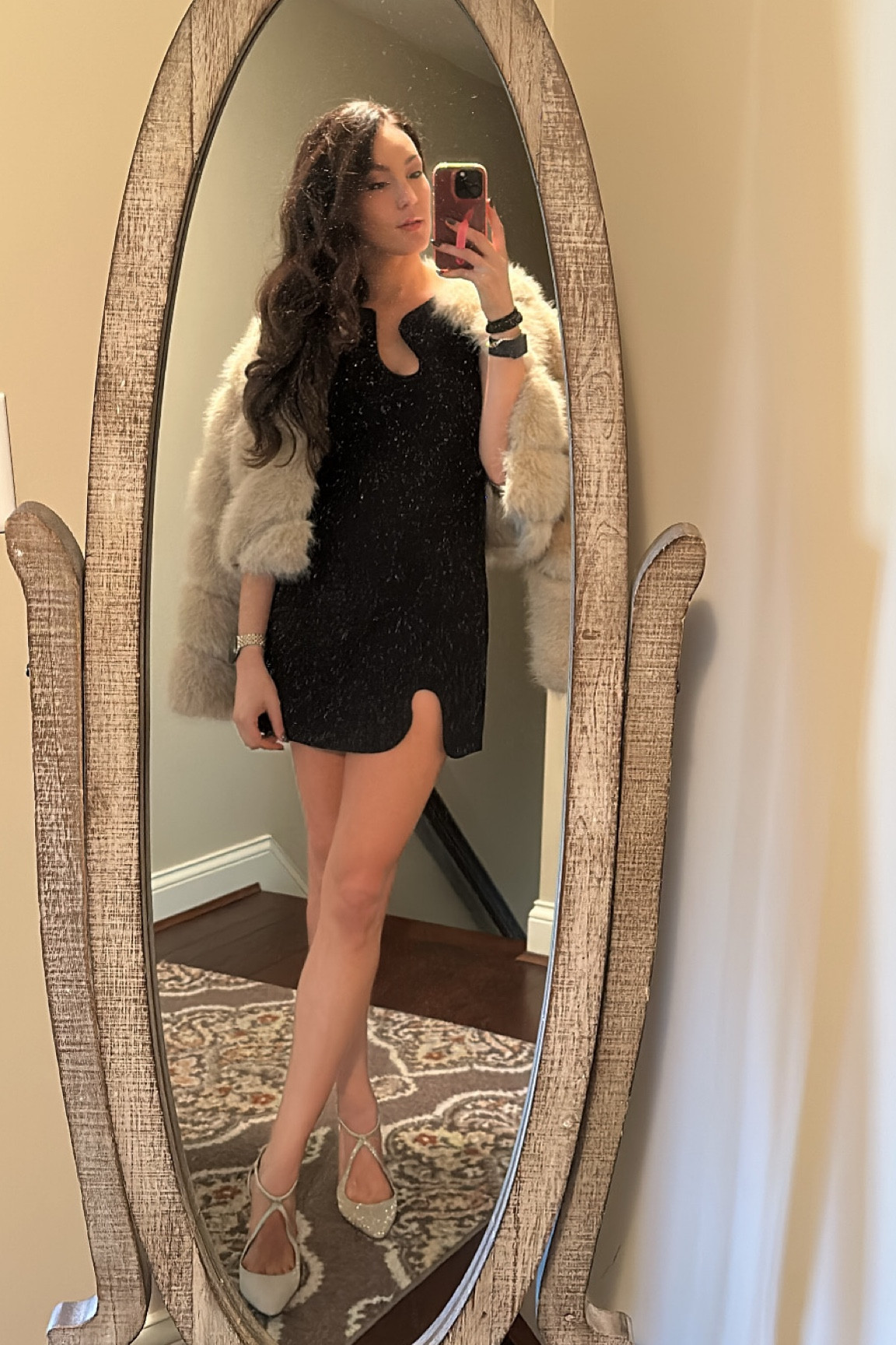 Wedding guest look
Fall wedding look 

Amanda Uprichard dress size S
Nina heels TTS
Amazon earrings
Kendra Scott Apple Watch band 
Skims undergarment size M

Similar faux fur coats linked 

#LTKWedding #LTKShoeCrush