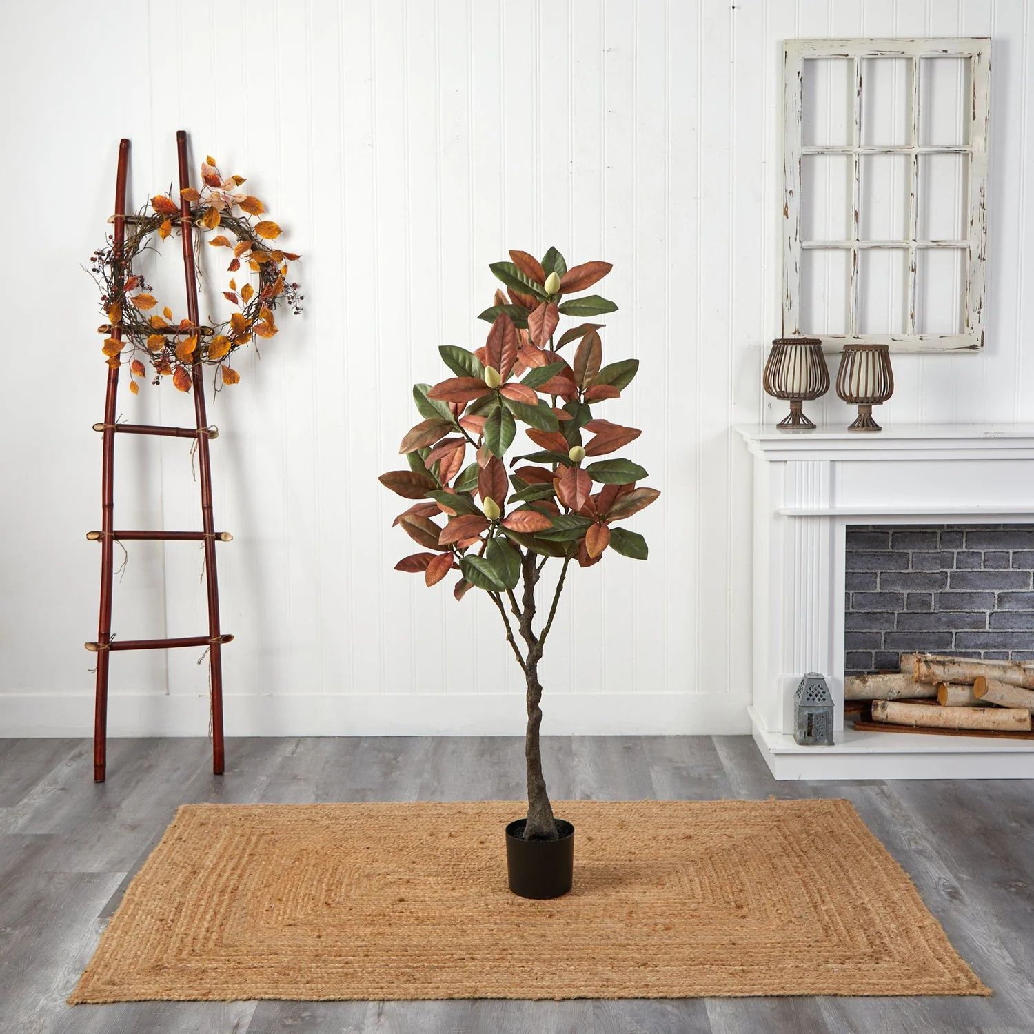 5’ Fall Magnolia Artificial Tree | Nearly Natural | Nearly Natural