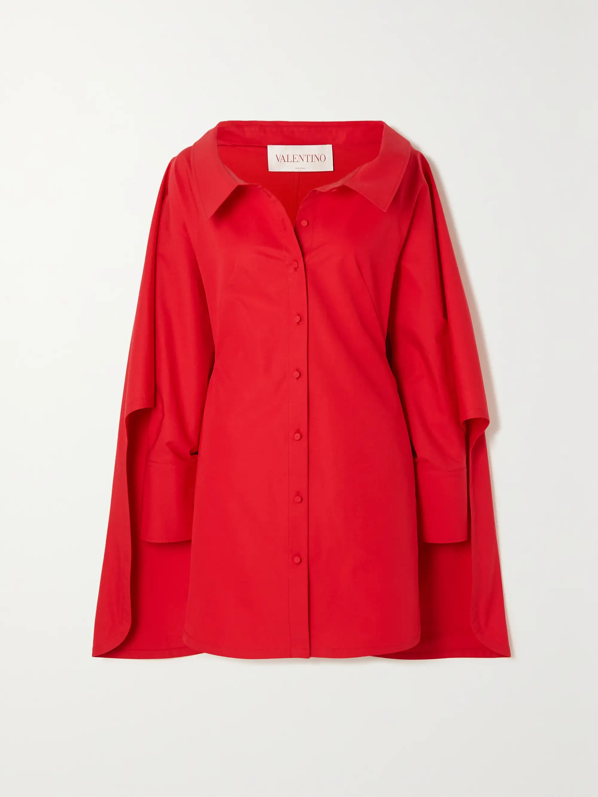 Cape-effect cotton-poplin mini shirt dress | NET-A-PORTER (US)