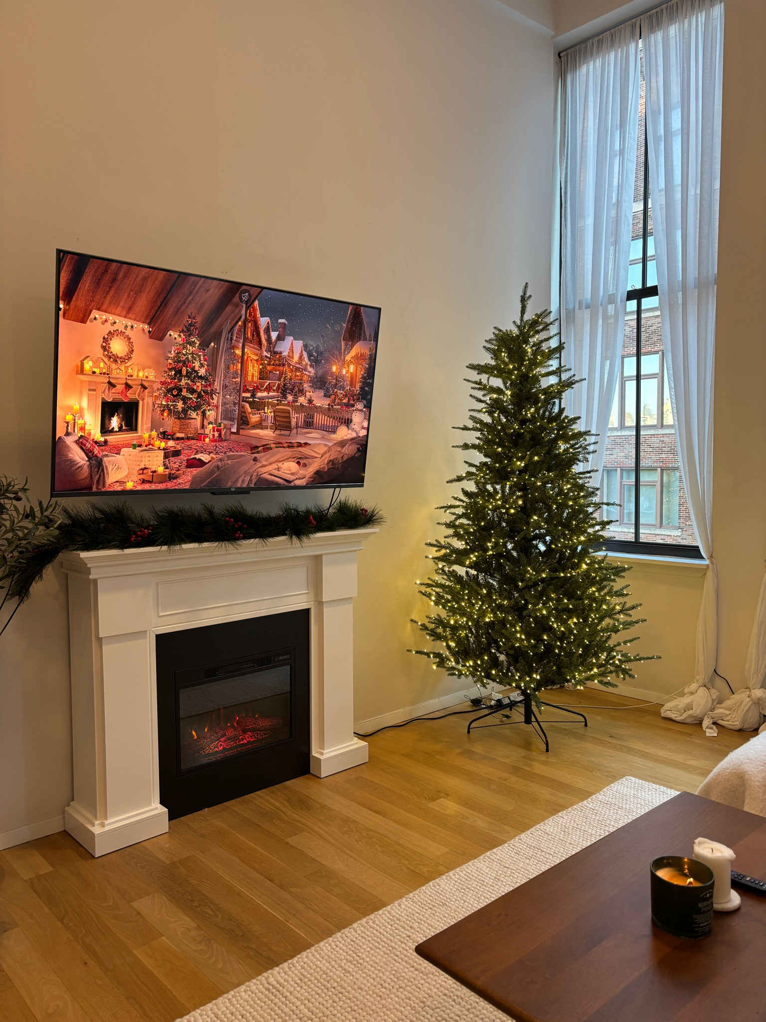 Couldn’t wait to decorate for Christmas in the new apartment 🎄 #christmasdecorating #christmasdecor #christmas2024 #christmastree 

#LTKHome #LTKSeasonal #LTKHoliday