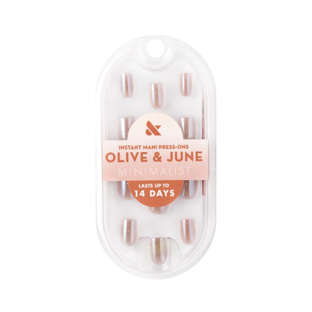 Olive & June Instant Mani Minimalist Extra Short Squoval Press-on Nails, Taupe Jelly Chrome, 42 P... | Walmart (US)