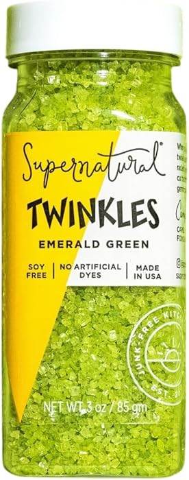 Supernatural Twinkles Sprinkles, Emerald Green Sanding Sugar, Non-GMO, Vegan, 3oz, Made in USA | Amazon (US)