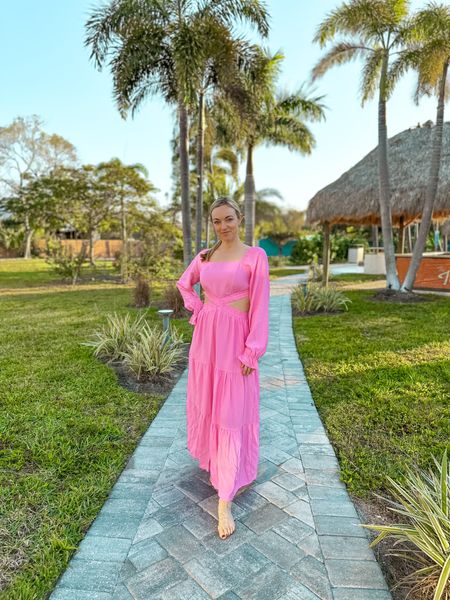 Spring outfit. Resort wear. Pink dress. Pink spring dress. 

#LTKtravel #LTKstyletip