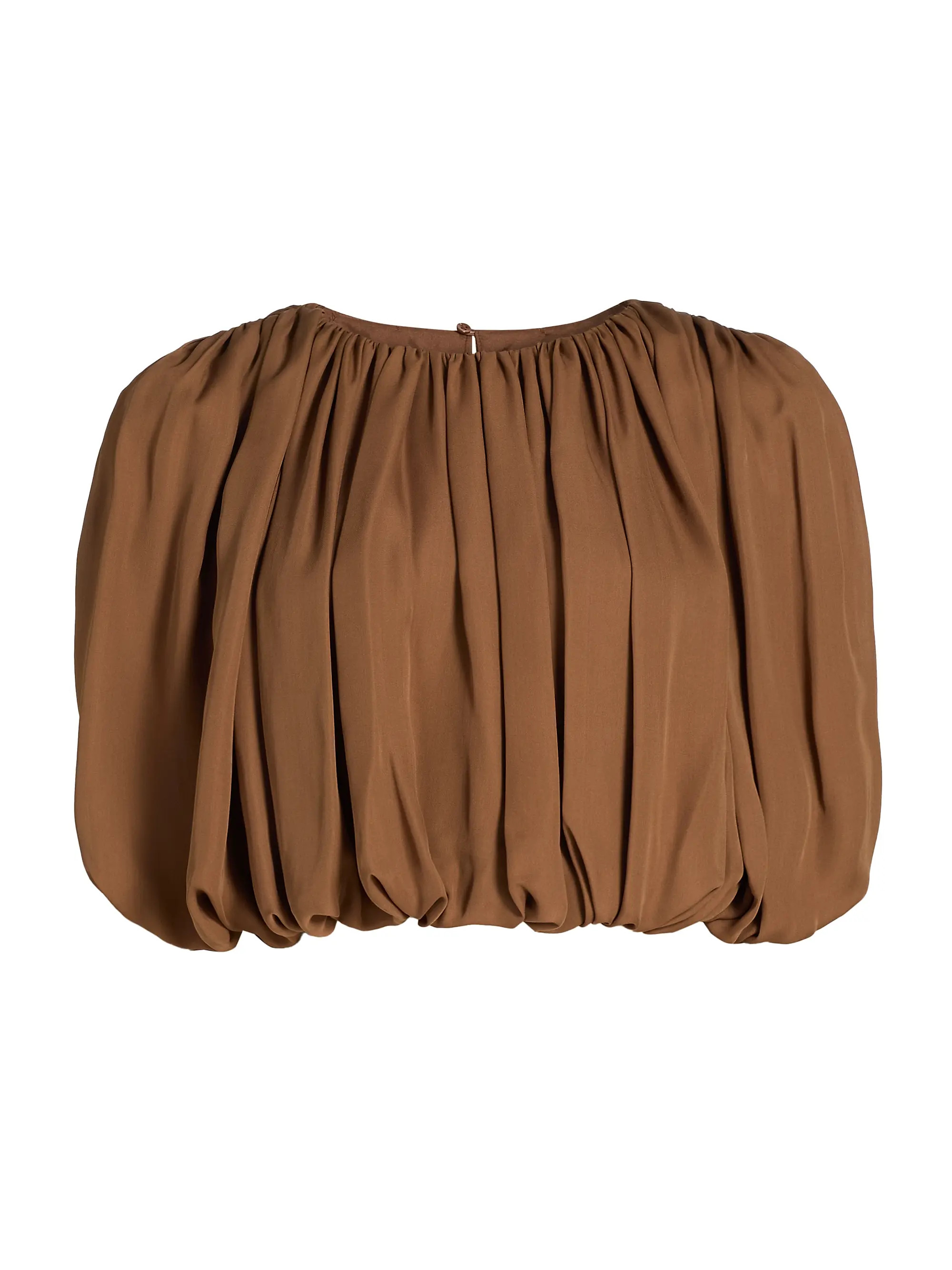Heirlome Penelope Silk Cropped Bubble-Hem Top | Saks Fifth Avenue | Saks Fifth Avenue