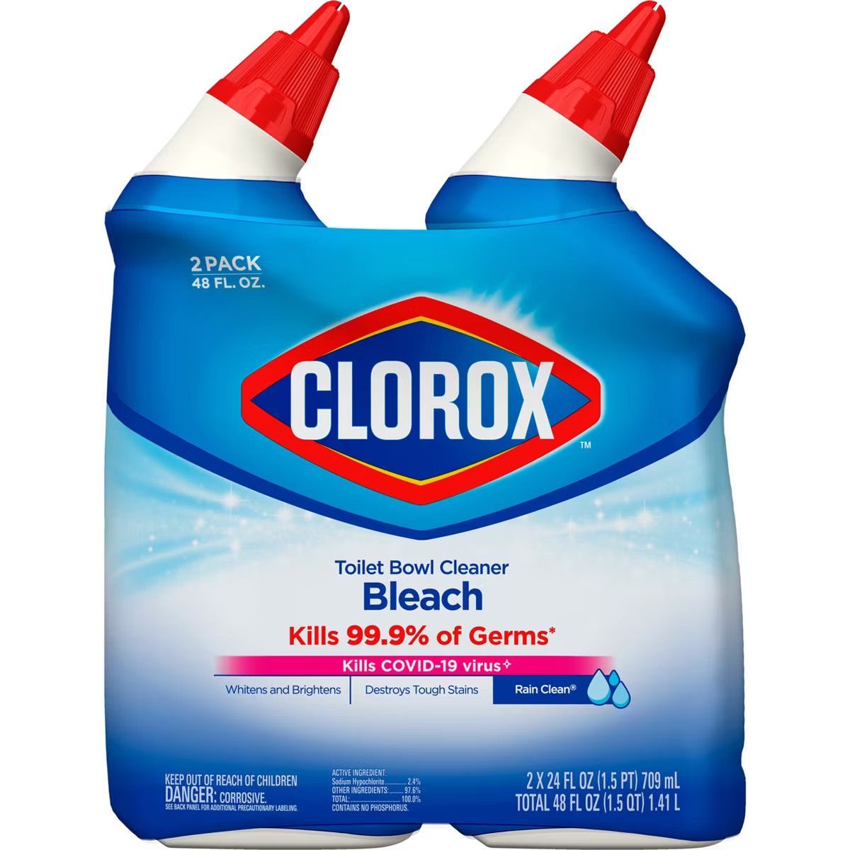 Clorox Rain Clean Toilet Bowl Cleaner with Bleach - 24oz/2ct | Target