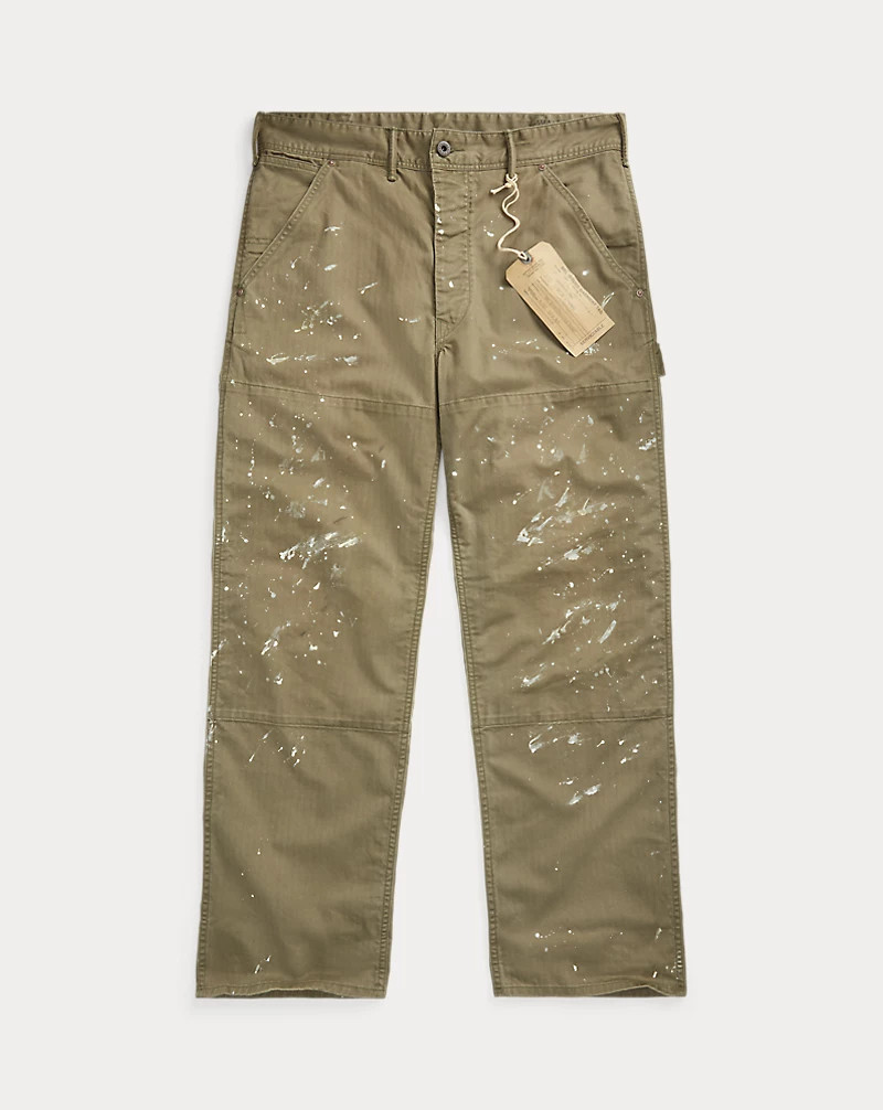 Distressed Herringbone Carpenter Trouser for Men | Ralph Lauren® UK | Ralph Lauren (UK)