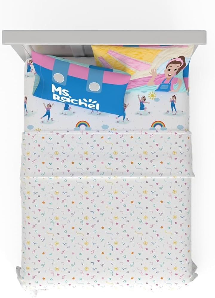 Franco Ms. Rachel Educational Adventures Bedding Super Soft Cozy 4 Piece Microfiber Sheet Set, Fu... | Amazon (US)
