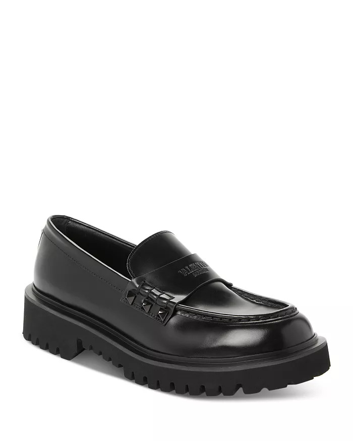 Women's Rockstud Lug Sole Loafers | Bloomingdale's (US)
