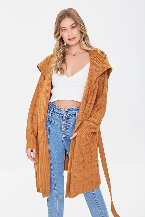 Grid Belted Cardigan Sweater | Forever 21 (US)