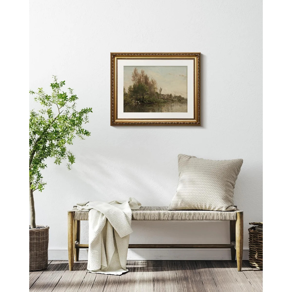 Vintage Gold Framed Wall Art Decor, 13x16 inch River Banks Landscape Paintings, Classic Vintage R... | Wayfair North America