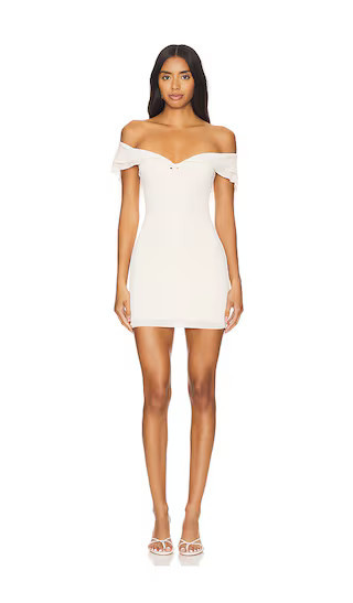 MORE TO COME Graciela Off Shoulder Dress in Cream. - size L | Revolve Clothing (Global)