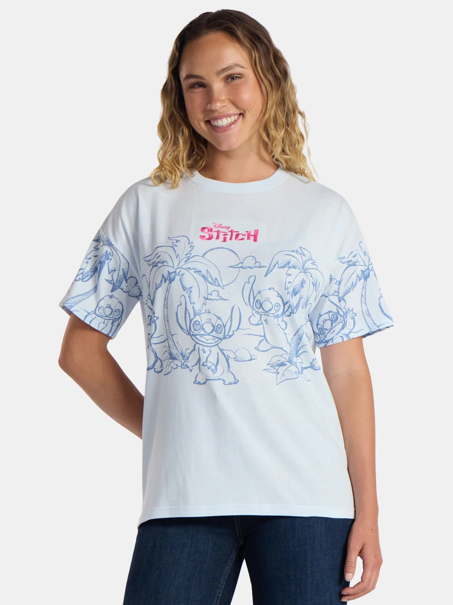 Disney Women's Stitch Graphic Tee with Short Sleeves, Sizes XXS-2XL | Walmart (US)