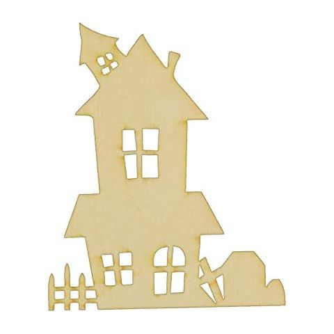 Woodcrafter Package of 1, Medium 6.5 x 8 14 Baltic Birch Plywood Haunted House Wood Cutout for Ar... | Amazon (US)