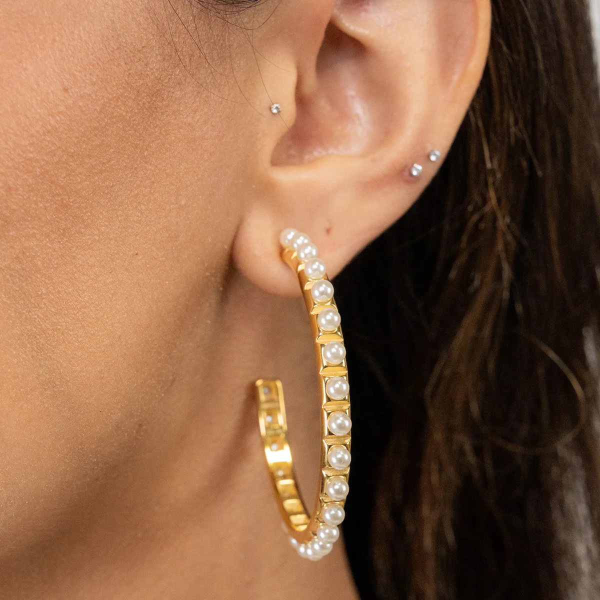 Ellie Pearl Hoops | BRACHA