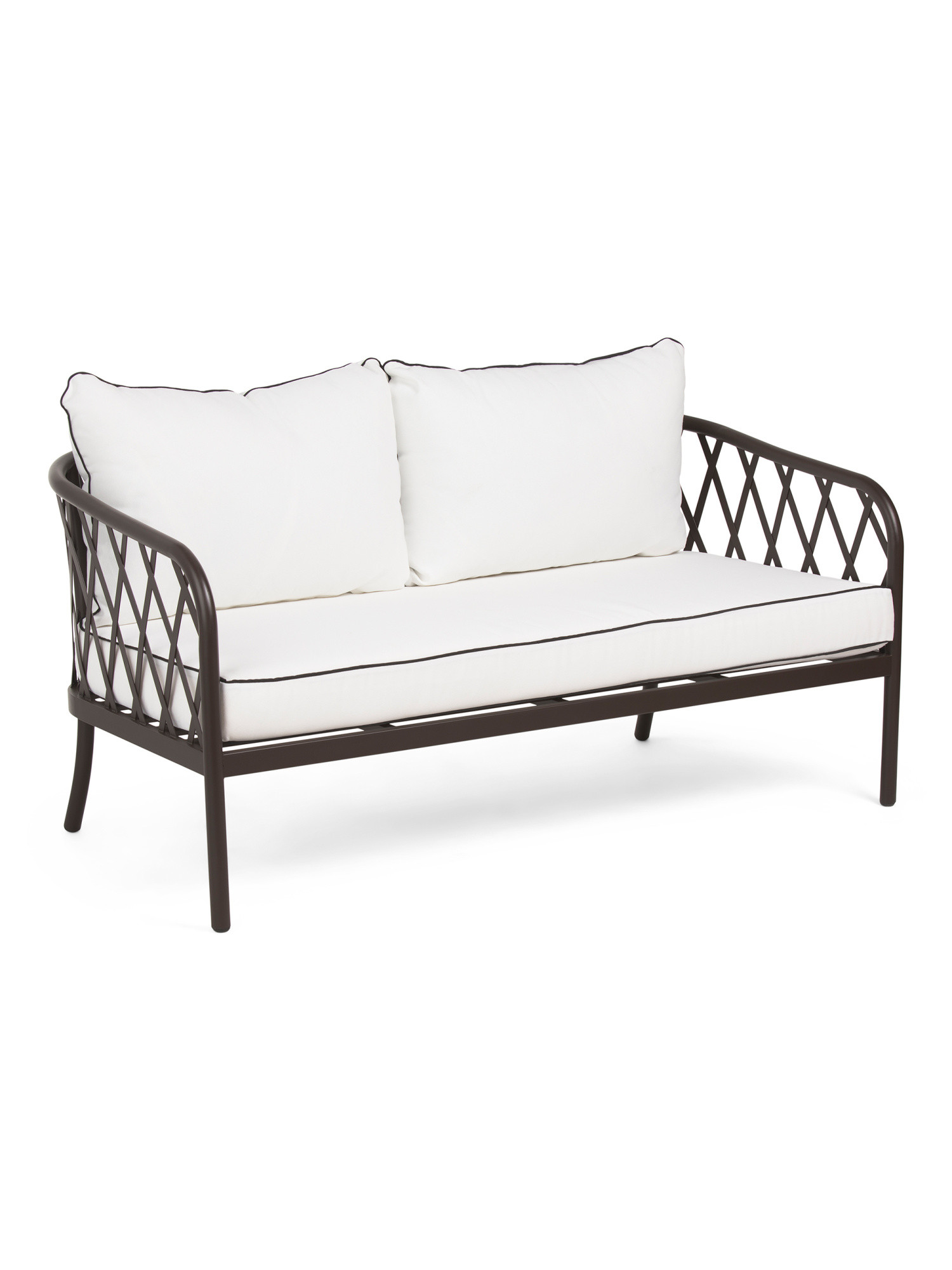 59x28.75 Outdoor Metal Frame Loveseat Sofa | TJ Maxx