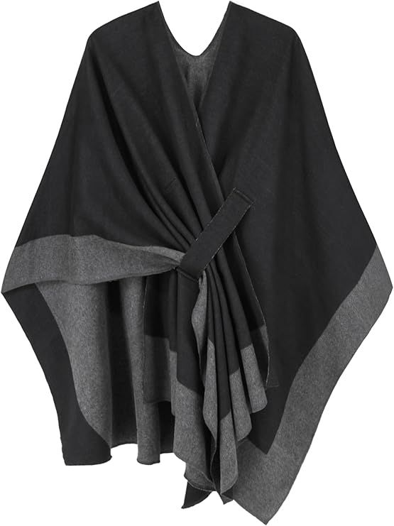 Moss Rose Women's Shawl Wrap Poncho Ruana Cape Open Front Cardigan Shawls for Fall Winter | Amazon (US)