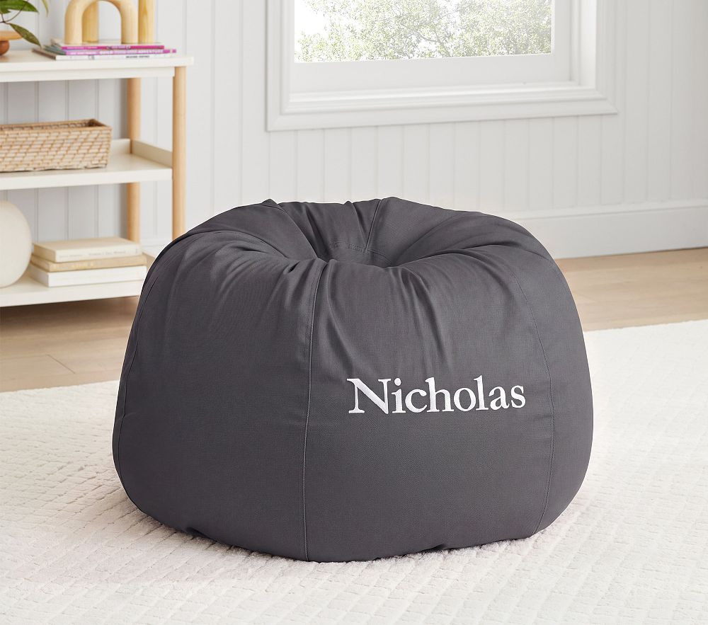 Anywhere Beanbag\u2122, Charcoal Twill | Pottery Barn Kids