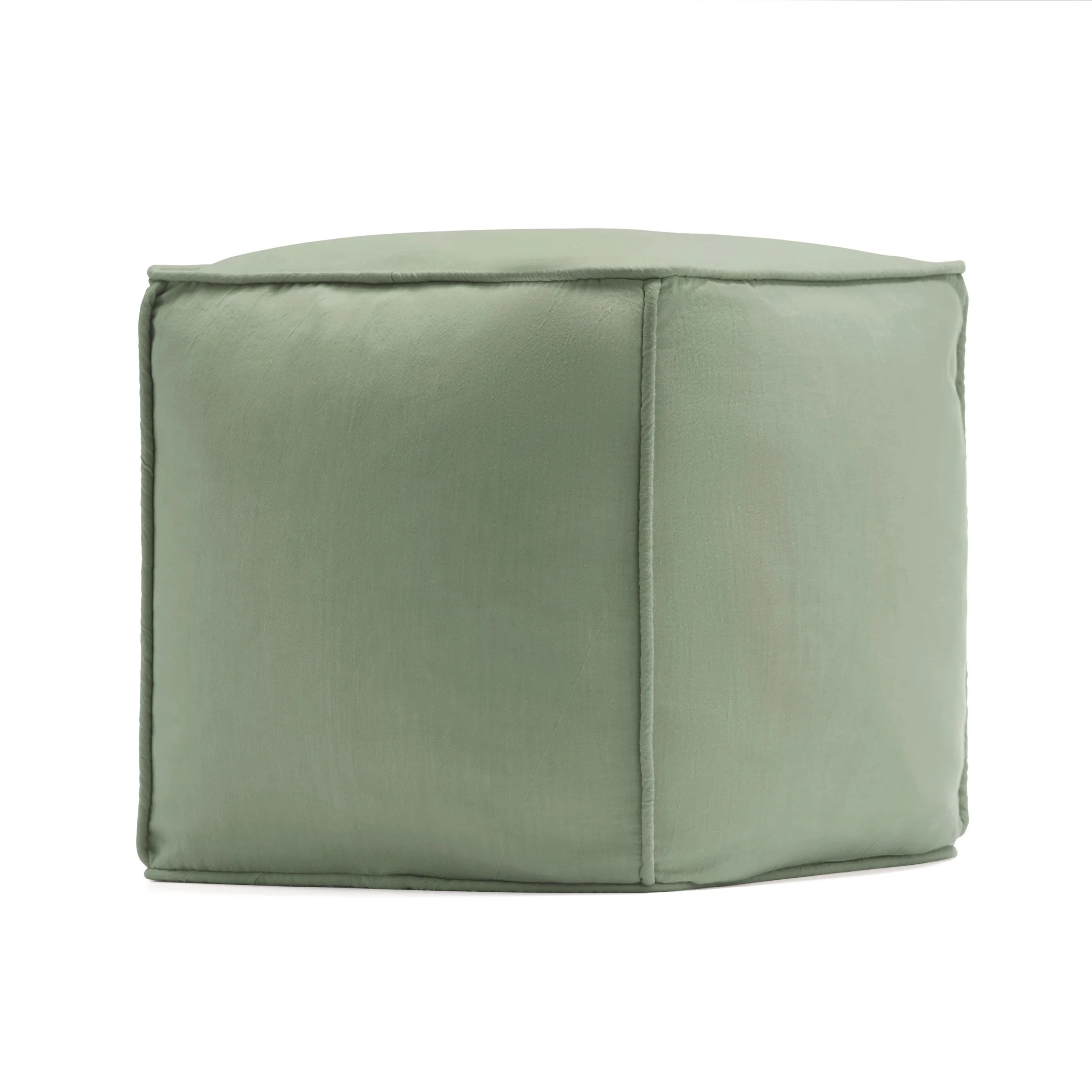 Gap Home Washed Denim Indoor Floor Pouf Olive 16" x 16" x 16" | Walmart (US)