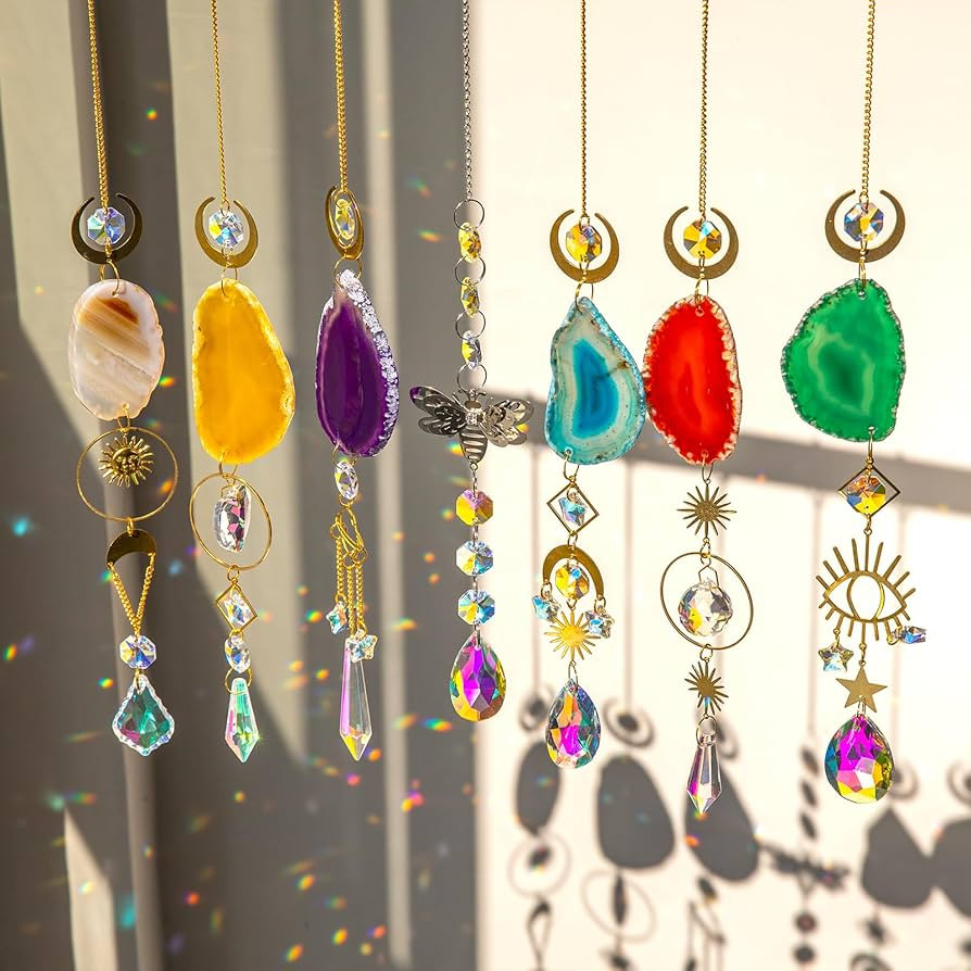 7 PCS Crystal Suncatcher, Hanging Suncatchers with Crystals Light, Sun Catchers Indoor Window Cat... | Amazon (US)