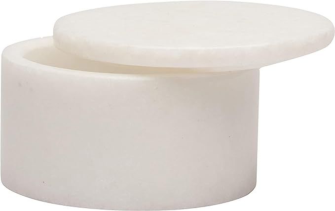 Queenza White Marble Salt Cellar and Salt Box Container with Lid - 3 Inch Salt and Pepper Bowls, ... | Amazon (US)