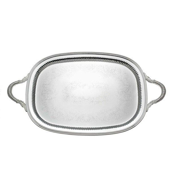 Reed & Barton Silvercolored Metal Queen Anne Footed Oblong Tray | Bed Bath & Beyond