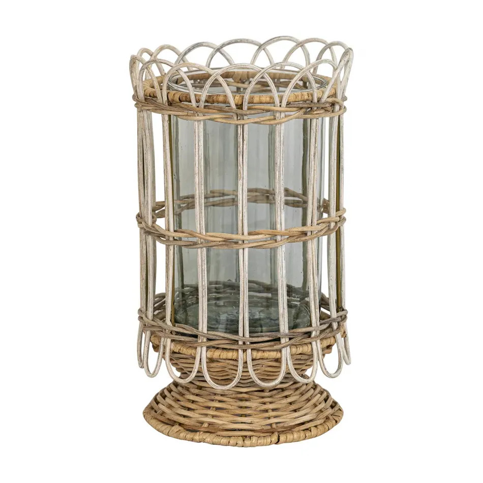 Juliska Provence Rattan 11.5" Hurricane - Whitewash | Gracious Style | Gracious Style, Inc.