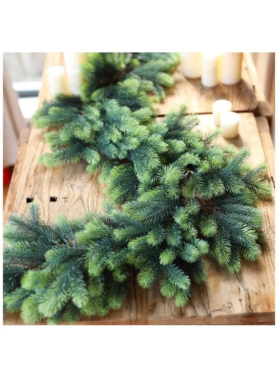 Christmas Garland Pine Cypress Greenery Garland Holiday Outdoor Winter Decor-5.9ft Green Garland ... | Etsy (US)