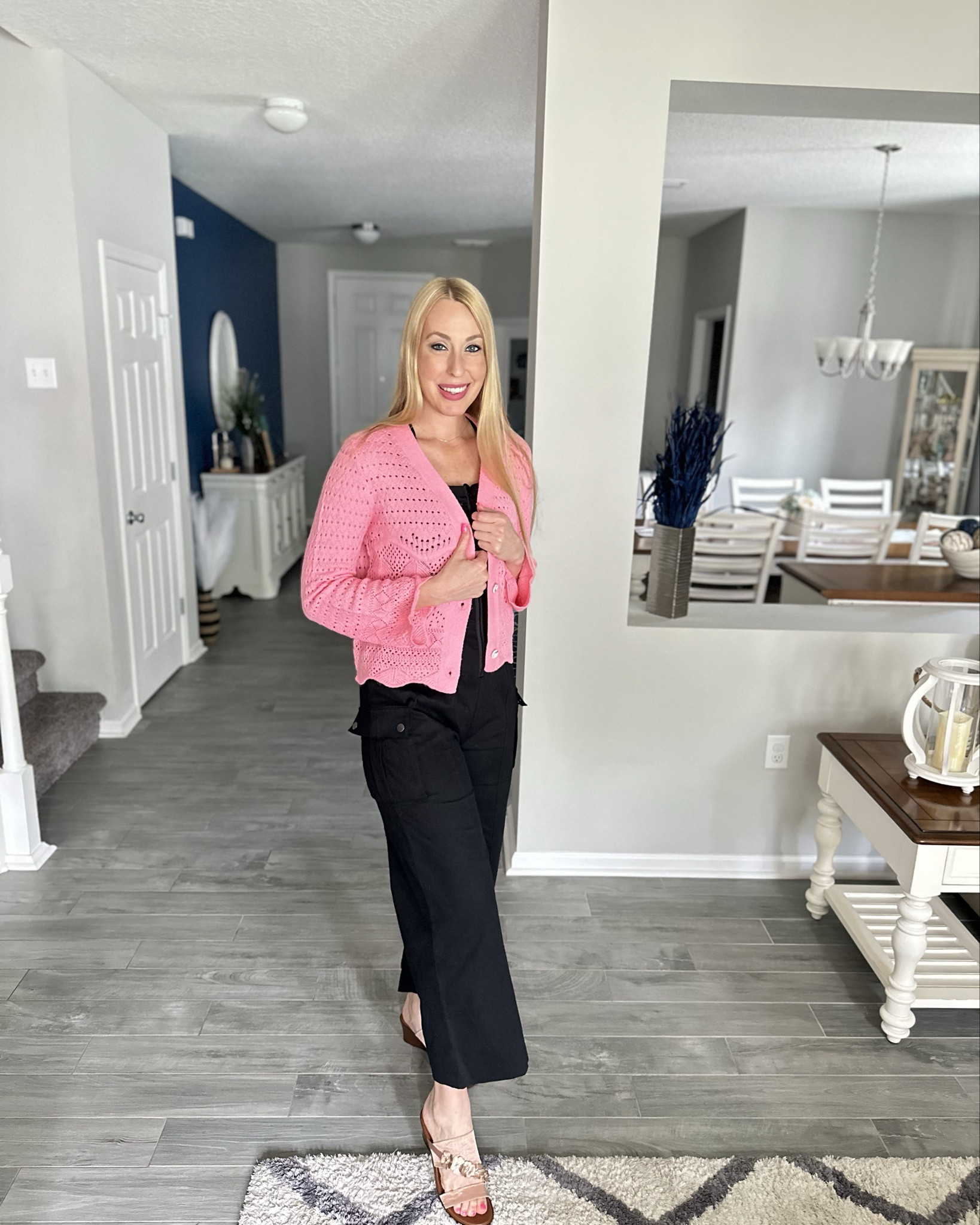 Cropped cardigan and cropped overalls 
🤩 what a cute pair for fall
💓 loose fitting cardigan 
🤍 wearing size small in both

#LTKWorkwear #LTKFindsUnder50 #LTKStyleTip