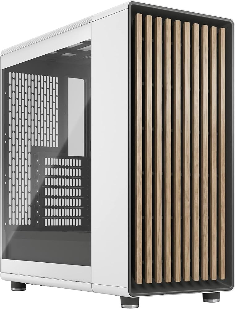 Fractal Design North Chalk White Tempered Glass Clear - Genuine Oak Wood Front - Glass Side Panel... | Amazon (US)