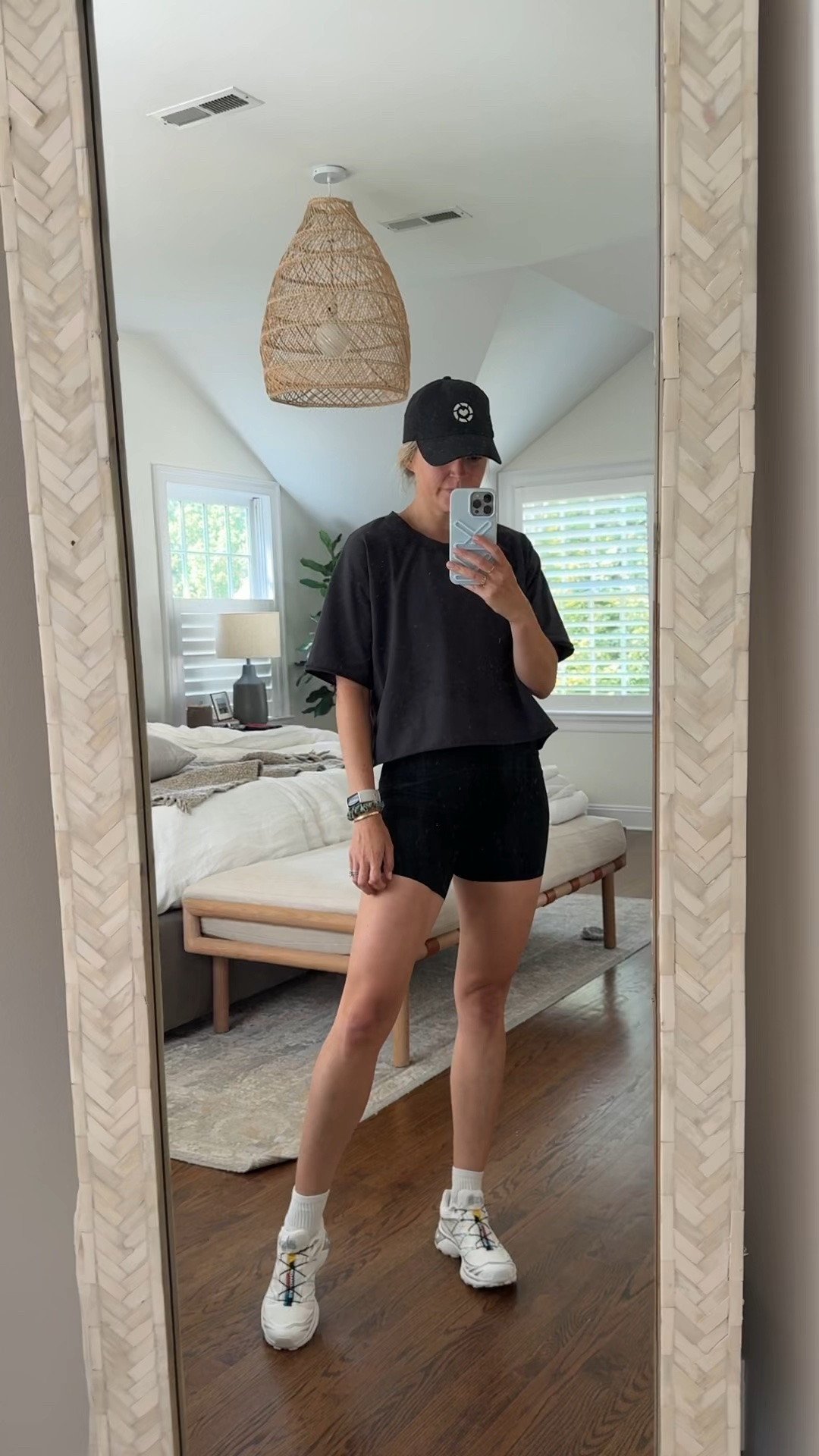 Tuesday workout ootd 
•love these Amazon tees, have in a few colors and take a small
•biker shorts tts, size small
•sneaks size down!

#LTKootd #LTKmomlife #LTKselfcare