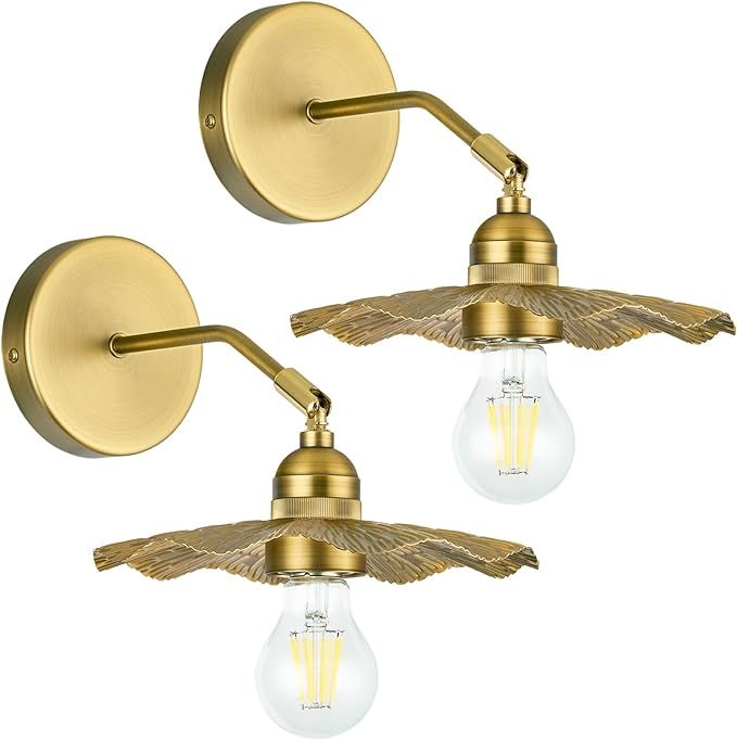 PASSICA DECOR Hardwired Wall Sconces Set of Two 2 Pack 180 Degree Adjustable Vintage Metal lamp w... | Amazon (US)