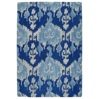 Manhattan Hand-Tufted Blue Ikat Rug - 5' x 7'6" | Bed Bath & Beyond