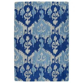 Manhattan Hand-Tufted Blue Ikat Rug (5'0 x 7'6) - 5' x 7'6" - Bed Bath & Beyond - 10117661 | Bed Bath & Beyond