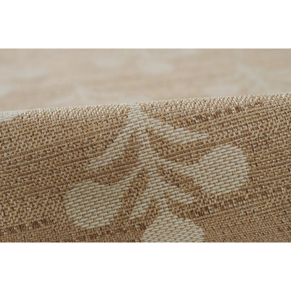 Saybrook Floral Power Loom Polypropylene Plastic Indoor / Outdoor Area Rug in Beige/Brown | Wayfair North America