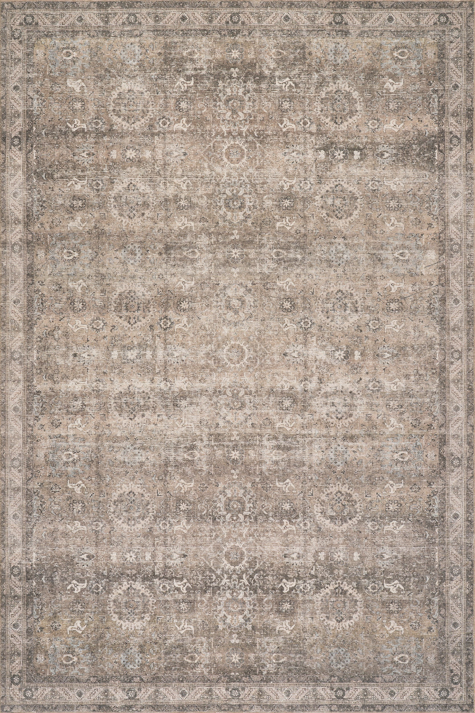 Brown Eirene Antiqued Jute-Blend 6' 7"" x 9' rug | Rugs USA