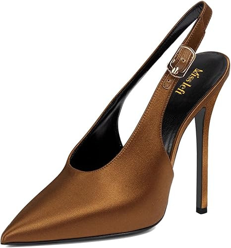 miss left Women Classic Stiletto Slingback Closed Pointy Toe High Heel Pumps Slip On Ankle Backst... | Amazon (US)
