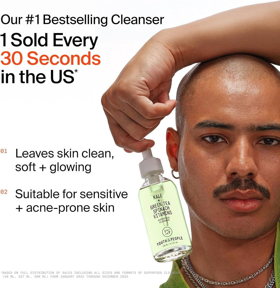 Youth To The People Superfood Facial Cleanser - Kale + Green Tea Daily Face Wash, Gently Removes ... | Amazon (US)