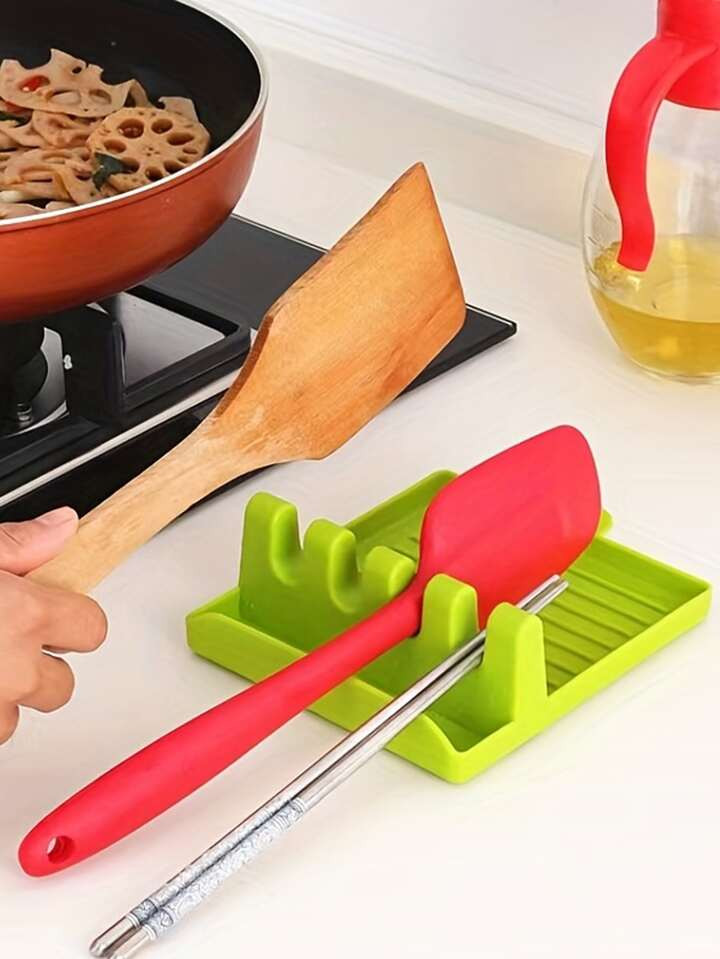 1pc Multi-functional Silicone Pot Cover, Spoon & Spatula Rest Holder | SHEIN