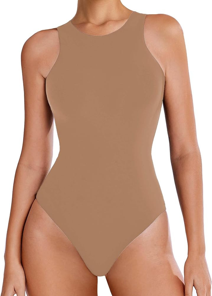 Avidlove Bodysuits for Women Crew Neck Sleeveless Body Suits Snap Closure Double Lined Tank Tops ... | Amazon (US)