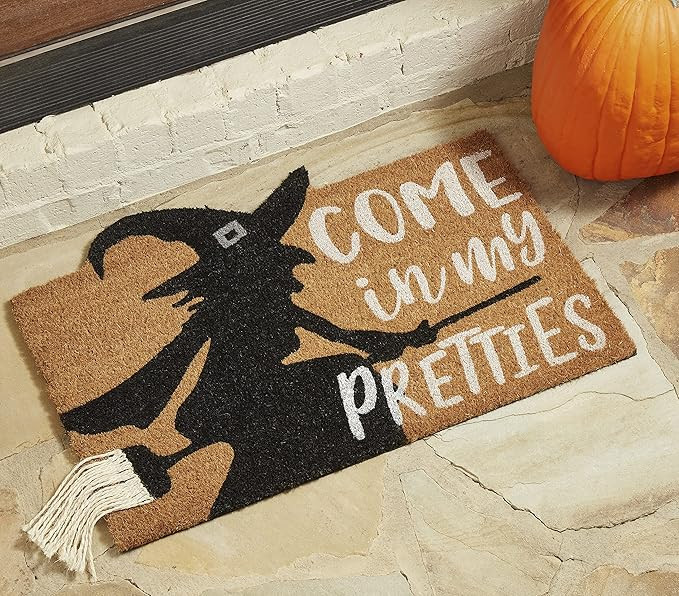 Mud Pie Halloween Witch Doormat, 19.75" x 28", Come in My Pretties | Amazon (US)