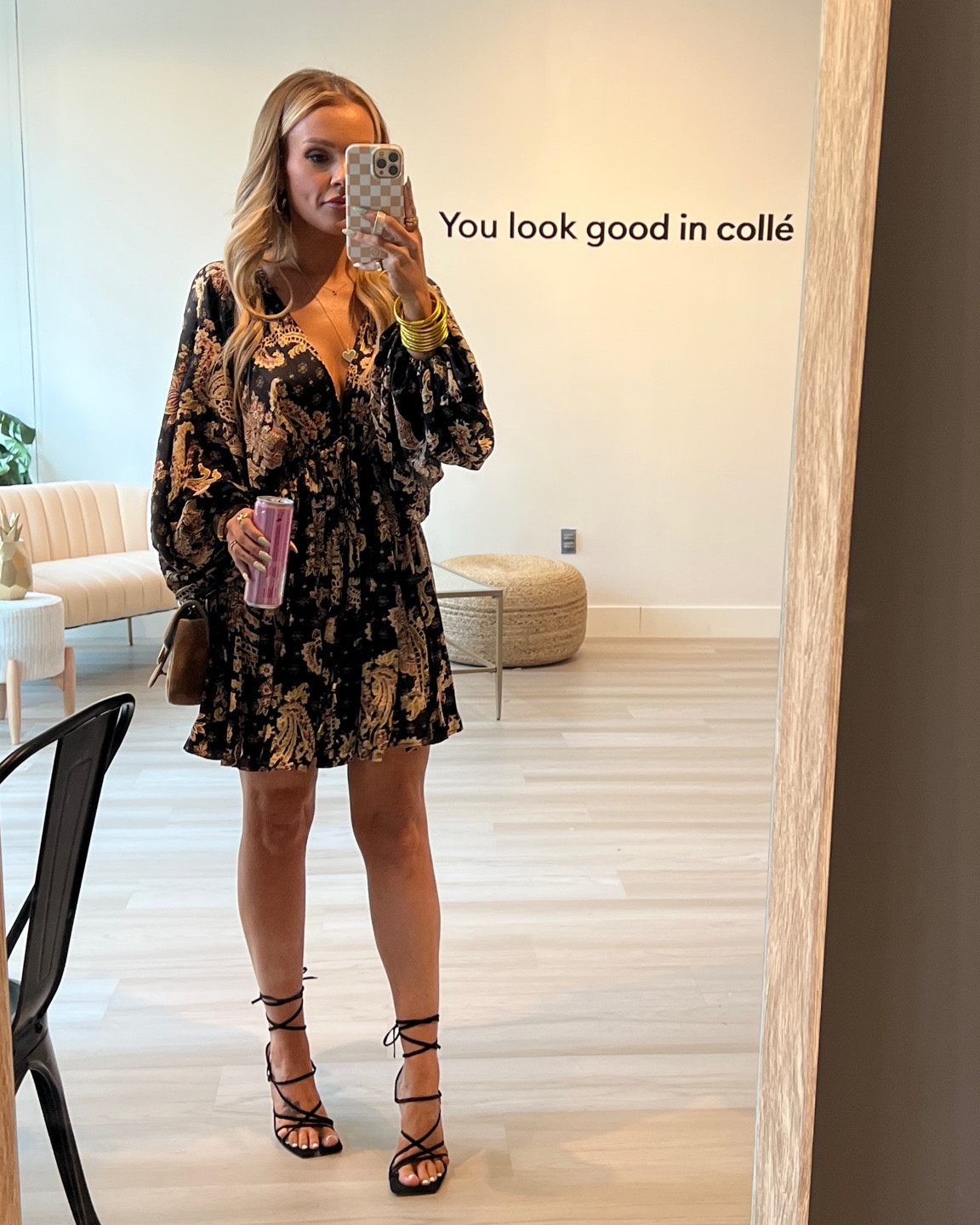 black structured mini dress Ella