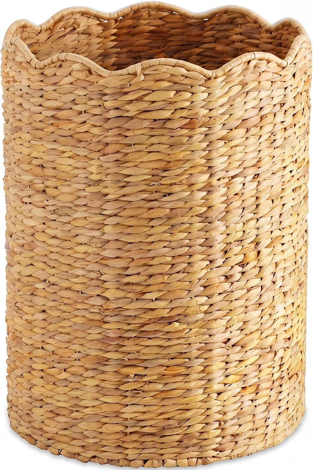 Best Choice Products Scalloped Laundry Large Round Hamper, Handwoven Laundry Basket for Clothes, Towels, Blankets, Multipurpose Storage Organizer For Laundry Room or Closet - Natural | Amazon (US)