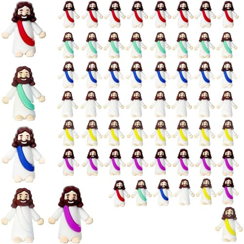 AKFAHOIF Mini Jesus Figures, Set of 60pcs Action Figures Little Jesus Figures, Tiny Jesus Figures to Hide and Seek Religious Gifts for Easter Egg Stuffers | Amazon (US)