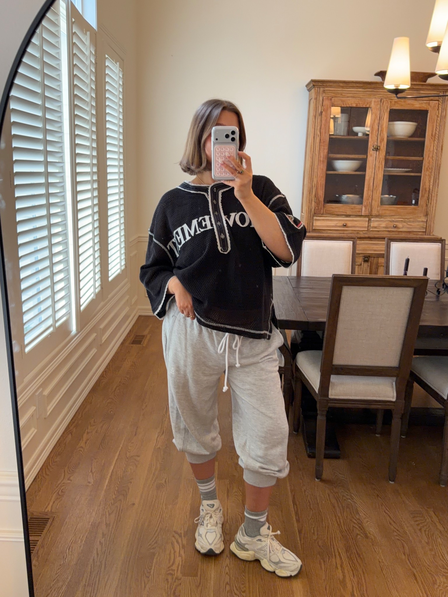 Casual free people movement outfit I love this top! Bought a size L in this mesh jersey shirt but the medium would be plenty big it’s loose, lightweight and so cute could be dressed up or down. Sweats run big wearing size M and I like the cropped fit. Sneakers true to size 



#LTKmomlife #LTKdayinmylife