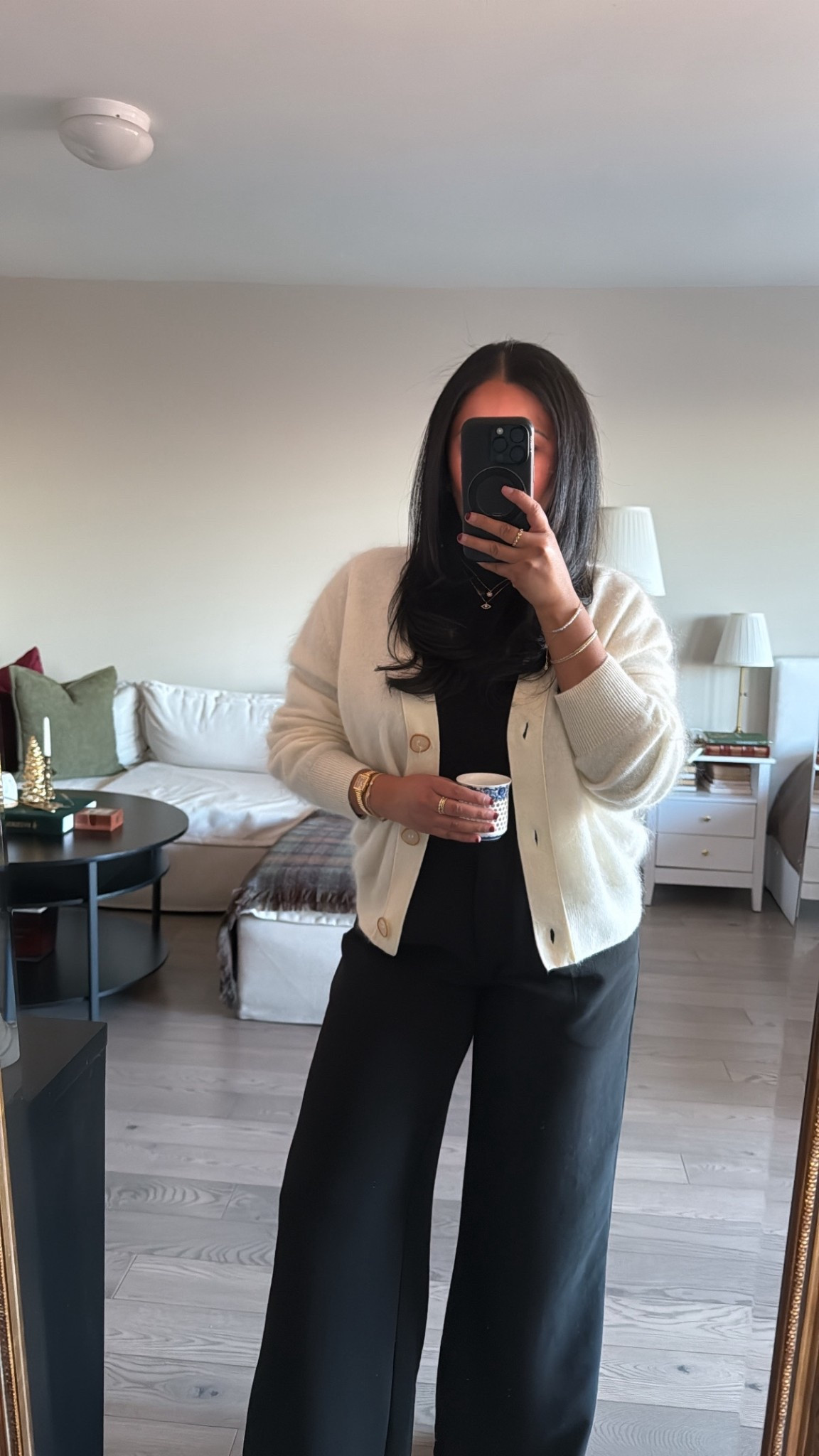 Cozy chic outfit in Lily Silk cashmere cardigan and turtleneck 🤍

#LTKSeasonal #LTKSaleAlert #LTKootd