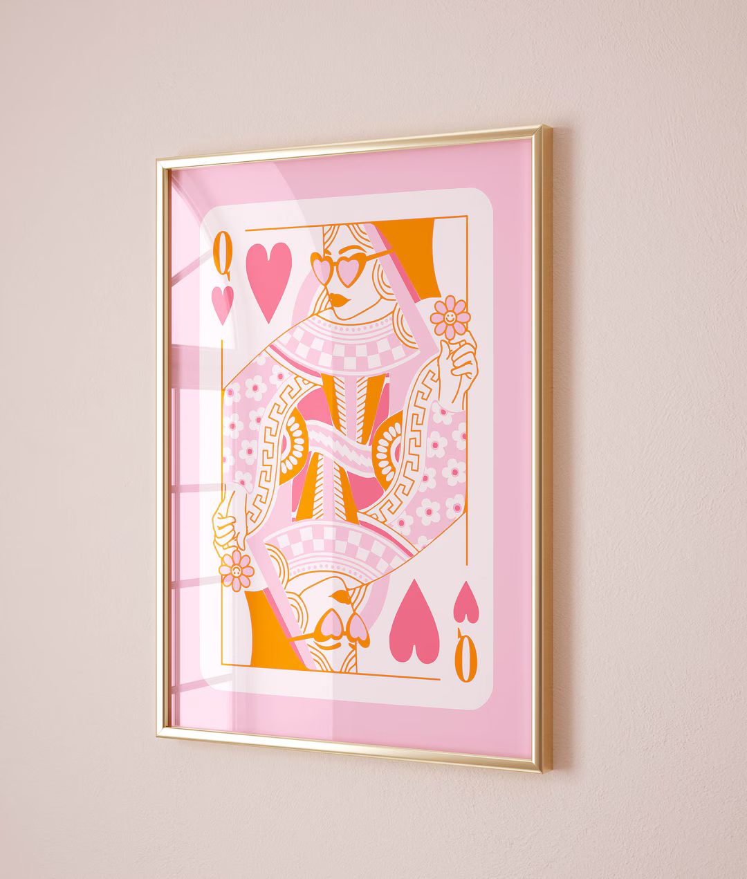 Queen of Hearts Trendy Retro Wall Art Teen Girl Room Decor Aesthetic Poster Preppy Art Print, Pre... | Etsy (US)